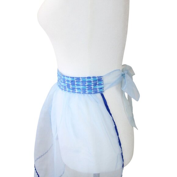 Vintage Kitchen Apron Cooking Baking Waist Apron Cute Bow Pocket Sheer A27 - Picture 7 of 7